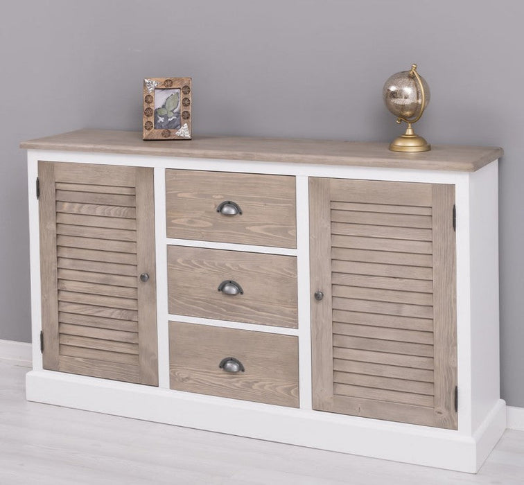 Kommode mit Lamellentüren | Sideboard aus Massivholz