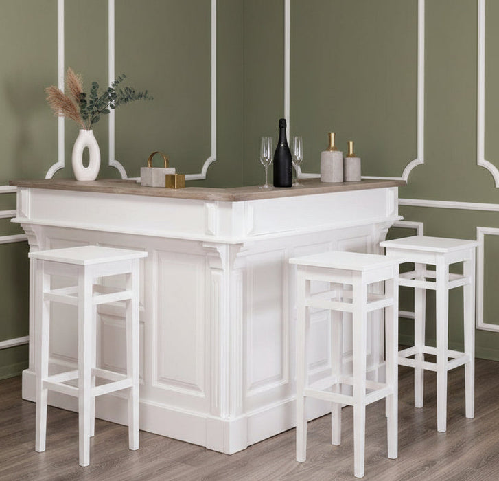 Landhausbar aus Massivholz in L-Form - 