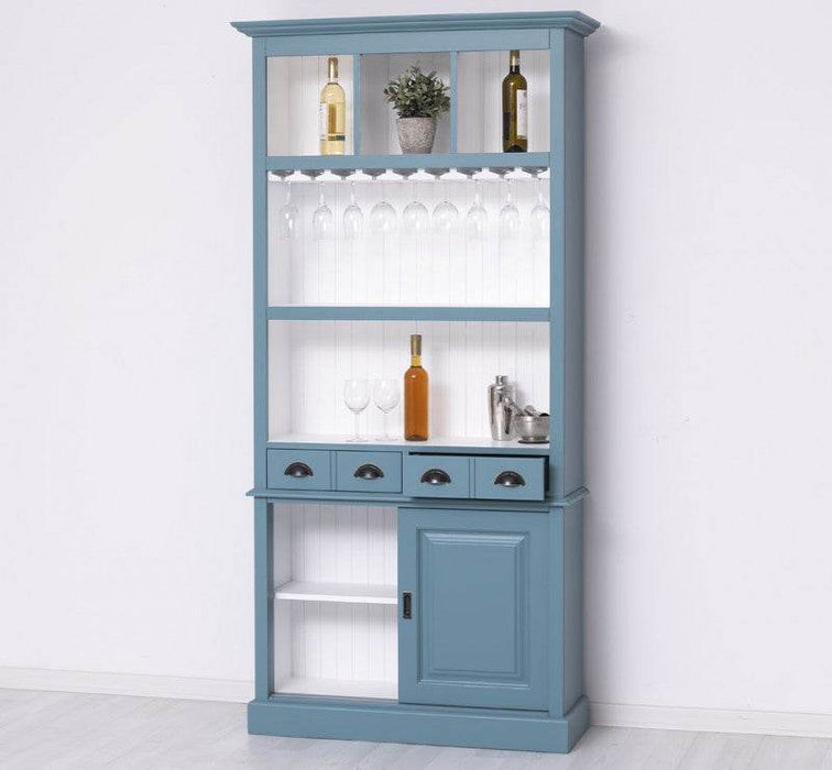 Rustikales Regal aus Massivholz mit Glashalterung | Buffetschrank in verschiedenen Farben