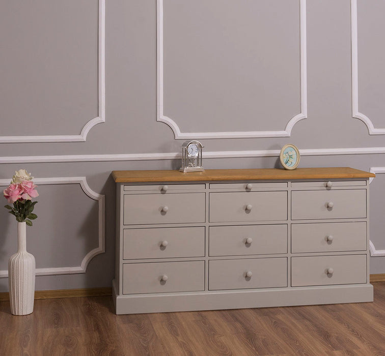 Große Landhauskommode mit neun Schubladen - Sideboard