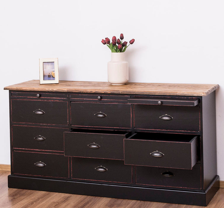 Große Landhauskommode mit neun Schubladen - Sideboard