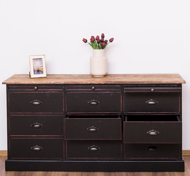 Große Landhauskommode mit neun Schubladen - Sideboard