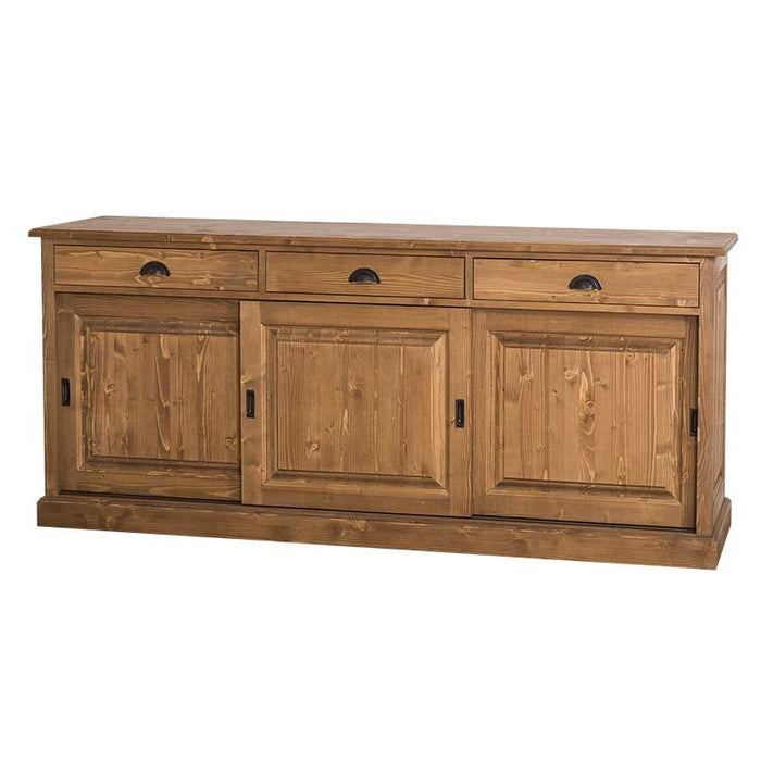 Kommode aus Massivholz | Sideboard mit 3 Schubladen und 3 Schiebetüren