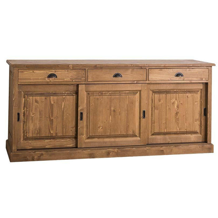 Kommode aus Massivholz | Sideboard mit 3 Schubladen und 3 Schiebetüren