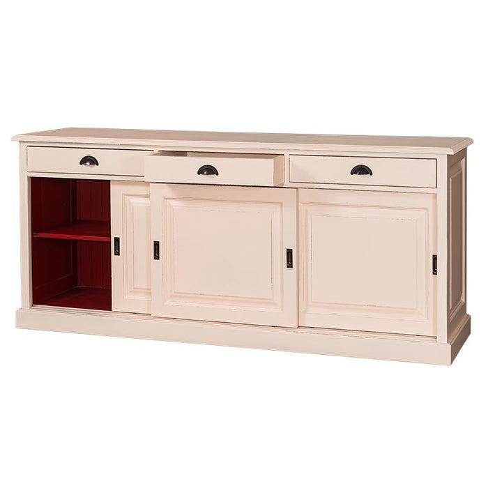 Kommode aus Massivholz | Sideboard mit 3 Schubladen und 3 Schiebetüren