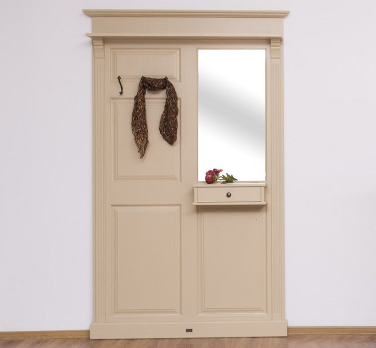 Garderobe aus Massivholz mit Spiegel und Ablage