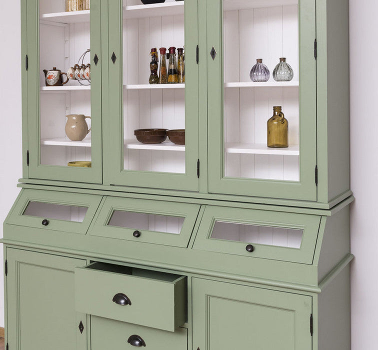 Geschirrschrank mit Display | 2- teilig | Kommode | Sideboard