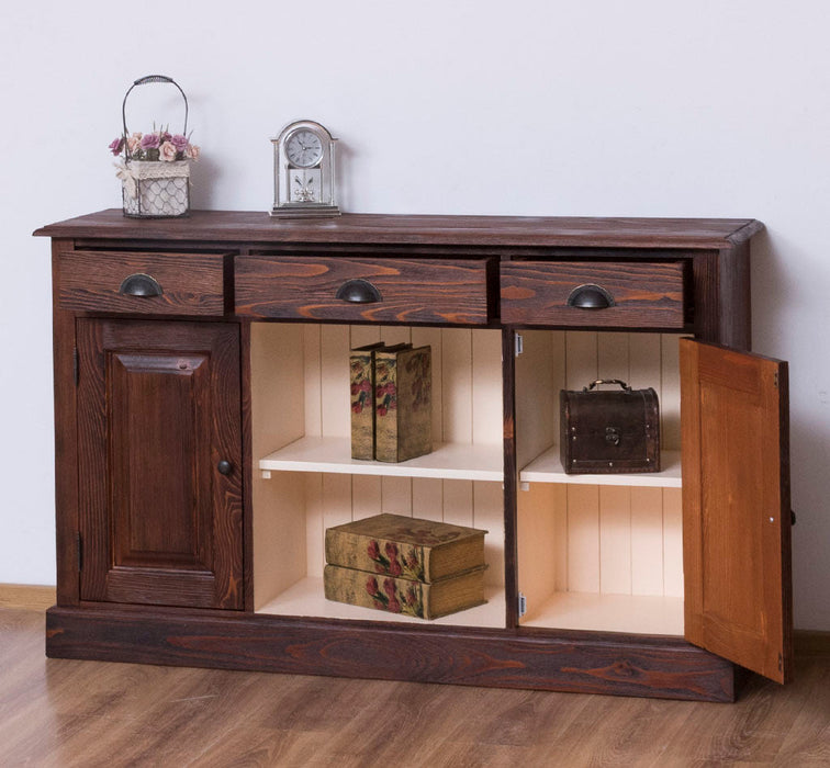 Massives Landhaus Sideboard mit 3 Schubladen & 2 Schränken