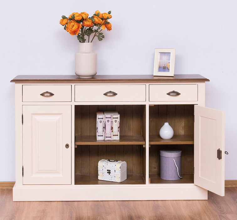 Massives Landhaus Sideboard mit 3 Schubladen & 2 Schränken