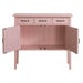 Sideboard aus Massivholz mit drei Schubladen - Rosa frontal geoeffnet