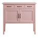 Sideboard aus Massivholz mit drei Schubladen - Rosa frontal