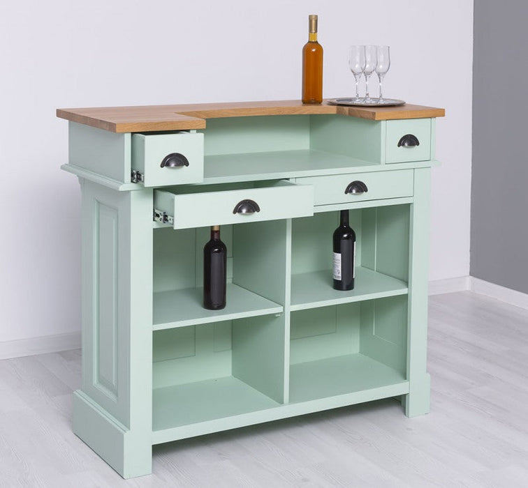 Bar-Set bestehend aus Empfangstheke| Bartresen und Buffetschrank mit Glashalterungen