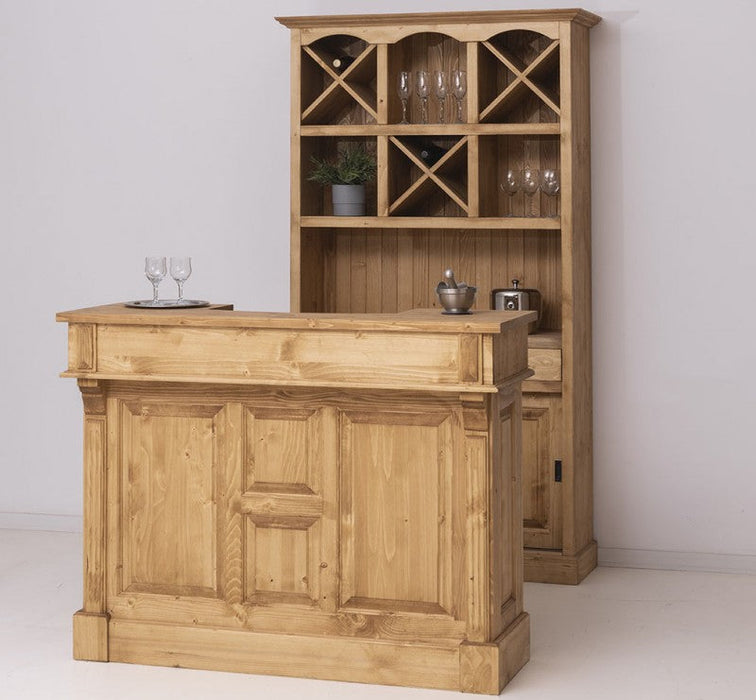 Bar-Set bestehend aus Empfangstheke| Bartresen und Buffetschrank mit Glashalterungen